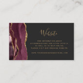 Carte D'accompagnement Code QR de mariage sombre en agate dorée de Bourgo (Devant)