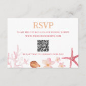 Carte D'accompagnement Code QR de mariage tropical de destination (Devant)