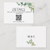 Carte D'accompagnement Code QR de mariage verdure rustique d'eucalyptus (Devant / Derrière)