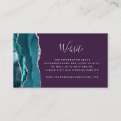 Carte D'accompagnement Code QR de mariage violet Agate sarcelle Budget (Devant)