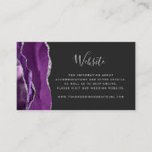 Carte D'accompagnement Code QR de mariage violet argent agate foncé Budge (Devant)