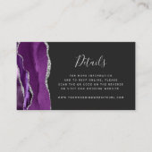 Carte D'accompagnement Code QR de mariage violet argent agate foncé Budge (Devant)