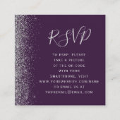 Carte D'accompagnement Code QR de mariage violet argenté Budget RSVP (Devant)