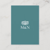 Carte D'accompagnement Code QR de monogramme de mariage RSVP élégant vert (Dos)
