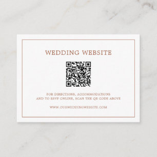 Carte D'accompagnement Code QR de monogramme simple en terre cuite pour u