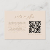 Carte D'accompagnement Code QR de note moderne beige sur les cadeaux (Devant)