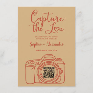 Carte D'accompagnement Code QR de partage de photos de mariage Capture Th