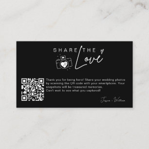 Carte D'accompagnement Code QR de partage de photos de mariage moderne Pa