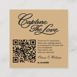 Carte D'accompagnement Code QR de partage de photos de mariage - Télévers