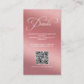 Carte D'accompagnement Code QR de réception de mariage Rose Gold (Devant)