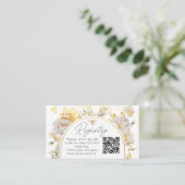 Carte D'accompagnement Code QR de registre de abeille florale élégant (Debout devant)
