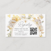 Carte D'accompagnement Code QR de registre de abeille florale élégant (Devant)