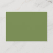 Carte D'accompagnement Code QR de réponse à un mariage vert olive (Dos)