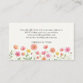 Carte D'accompagnement Code QR de réponse au mariage floral orange rose (Dos)
