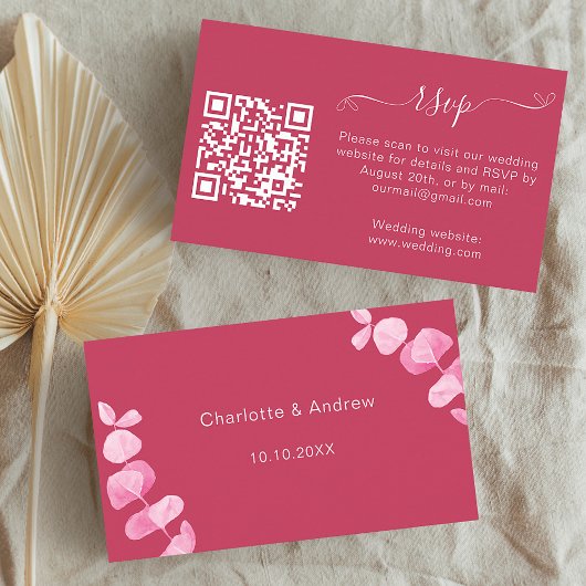 Carte D'accompagnement Code QR de réponse au mariage sur le site Web Mage