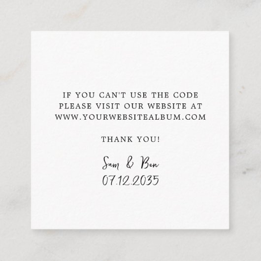 Carte D'accompagnement Code QR de réponse classique élégant (Dos)