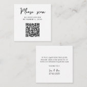 Carte D'accompagnement Code QR de réponse classique élégant (Devant / Derrière)