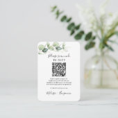 Carte D'accompagnement Code QR de réponse de mariage à la verdure d'eucal (Debout devant)