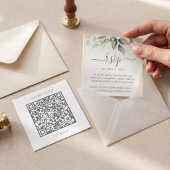 Carte D'accompagnement Code QR de réponse de mariage au site web d'eucaly