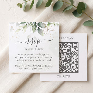 Carte D'accompagnement Code QR de réponse de mariage au site Web Eucalypt