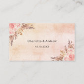 Carte D'accompagnement Code QR de réponse de mariage aux tons rose pampa (Devant)