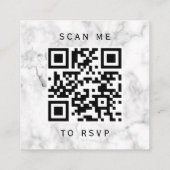 Carte D'accompagnement Code QR de réponse de mariage avec marbre d'agate (Dos)