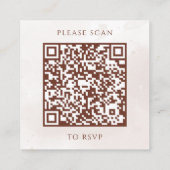Carte D'accompagnement Code QR de réponse de mariage bohème floral automn (Dos)