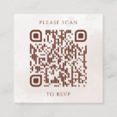 Carte D'accompagnement Code QR de réponse de mariage bohème floral automn (Dos)