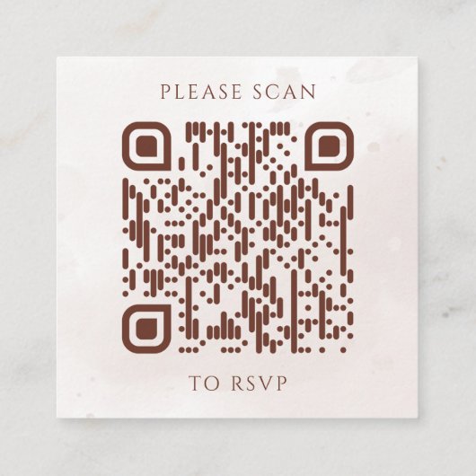 Carte D'accompagnement Code QR de réponse de mariage bohème floral automn (Dos)
