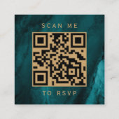 Carte D'accompagnement Code QR de réponse de mariage Budget Violet Or Sar (Dos)