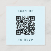 Carte D'accompagnement Code QR de réponse de mariage en argent sarcelle p (Dos)
