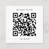 Carte D'accompagnement Code QR de réponse de mariage floral violet (Dos)