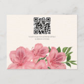 Carte D'accompagnement Code QR de réponse de mariage moderne floral Lily  (Dos)