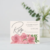 Carte D'accompagnement Code QR de réponse de mariage moderne floral Lily  (Debout devant)