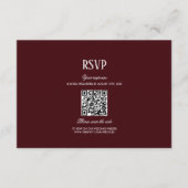 Carte D'accompagnement Code QR de réponse de mariage moderne rétro burgun (Devant)