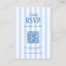 Code QR de réponse de mariage rayé rétro blanc et