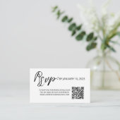 Carte D'accompagnement Code QR de réponse de mariage simple et minimalist (Debout devant)