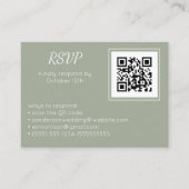 Carte D'accompagnement Code QR de réponse en ligne blanc de mariage sage (Devant)