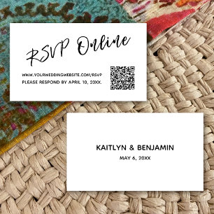 Carte D'accompagnement Code QR de réponse en ligne Minimaliste Script de