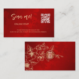 Carte D'accompagnement Code QR de réponse en ligne pour mariage chinois M