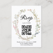 Carte D'accompagnement code QR de réponse fleurs sauvages chic botanique  (Devant)