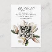 Carte D'accompagnement Code QR de réponse Magnolia Flowers (Devant)