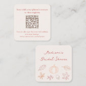 Carte D'accompagnement Code QR de réponse pour la soirée de mariage Peach (Devant / Derrière)