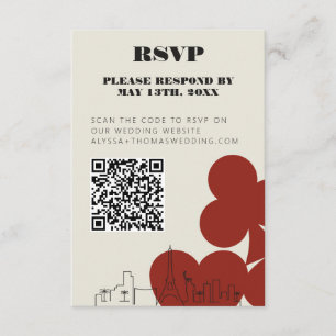 Carte D'accompagnement Code QR de réponse pour le mariage avec vue sur le