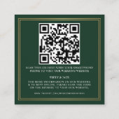 Carte D'accompagnement Code QR de réponse pour le mariage royal floral or (Dos)