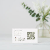 Carte D'accompagnement Code QR de réponse pour mariage aux fleurs sauvage (Debout devant)