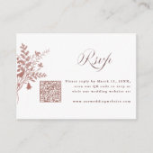 Carte D'accompagnement Code QR de réponse pour mariage botanique rose pou (Devant)