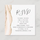 Carte D'accompagnement Code QR de réponse pour mariage en agate dorée ivo (Devant)