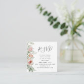 Carte D'accompagnement Code QR de réponse pour mariage printanier floral (Debout devant)