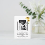 Carte D'accompagnement Code QR de réponse pour un mariage aux tournesols (Debout devant)